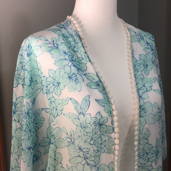 Floral Kimono Beach Cover Up - Picture 3 of 12